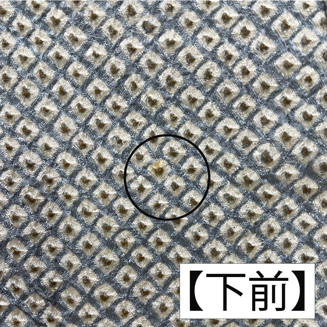 小紋 正絹 身丈155.5cm 裄丈64.5cm 袷 青白磁色（せいはくじいろ） 総絞り 疋田絞り Aランク 水色系 1115004673324