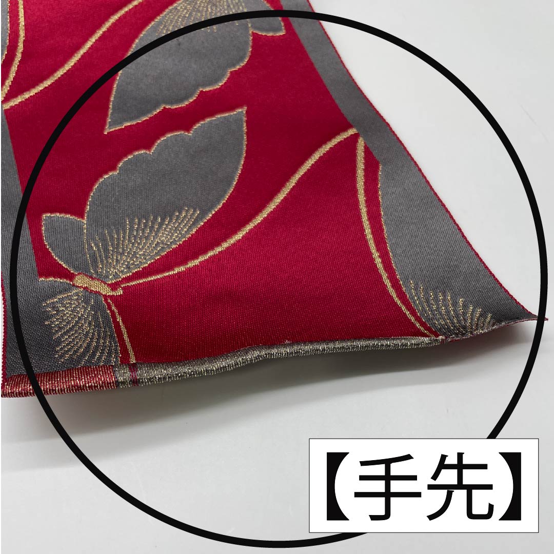 Half-width obi, polyester, wine red, butterfly, obi length 344cm, purple, A rank, 1125001743320