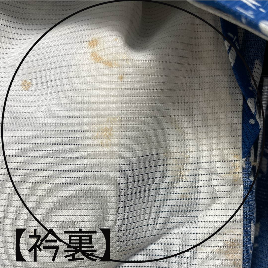 夏物 ポリエステル 小紋 身丈151cm 裄丈62.5cm 碧琉璃色（へきるりいろ） チューリップ 絽 Bランク 青系 1132000304217