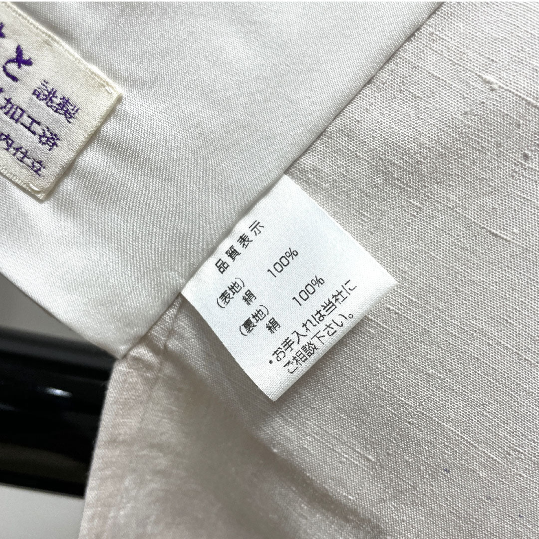 結城紬 身丈144.5cm 裄丈62cm 未使用品 しつけ糸付き 100亀甲 絣飛模様 正絹 Sランク 袷 白系 1116002222111
