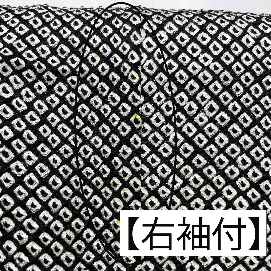 Visiting Kimono, Pure Silk, B-Rank, Lined, Length 166cm, Sleeve Length 66cm, Fully Dyed, Floral Pattern, Partially Embroidered, Black, Product Number: 1112007004510