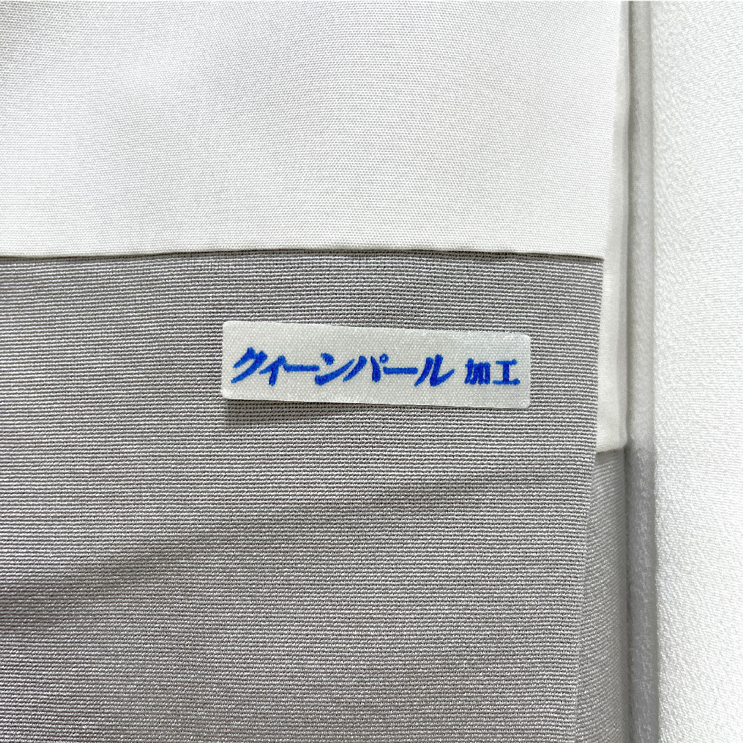 Colored Tomesode, pure silk, length 161cm, sleeve length 63cm, lined, light gray, Kyoto Yuzen, wave, sailboat, one crest, five-three paulownia, Queen pearl finish, A rank, gray, 1111001433422