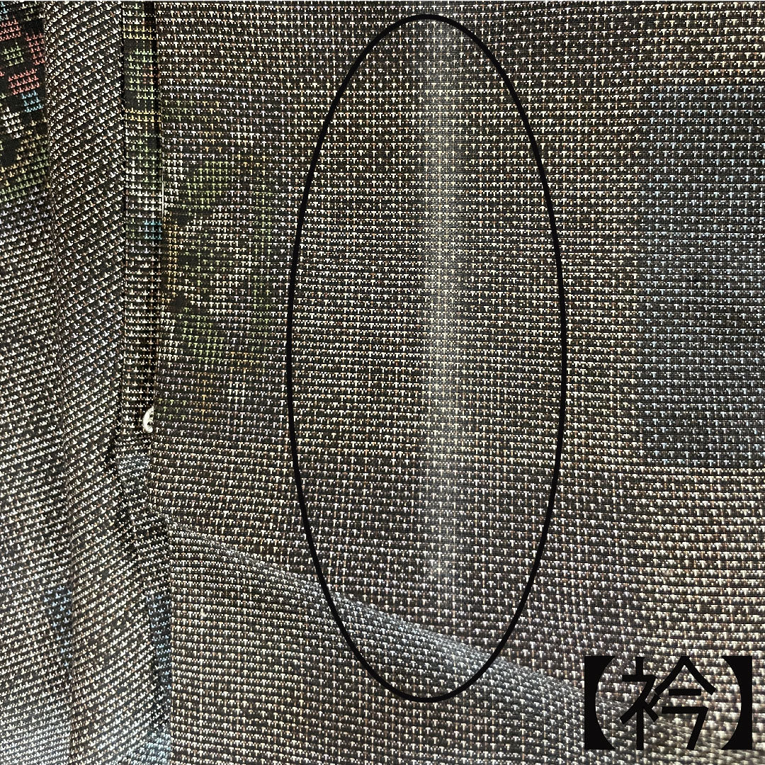 大島紬 正絹 身丈155.5cm 裄丈64cm  経緯絣 市松 Sランク 袷 茶系 1116002962314