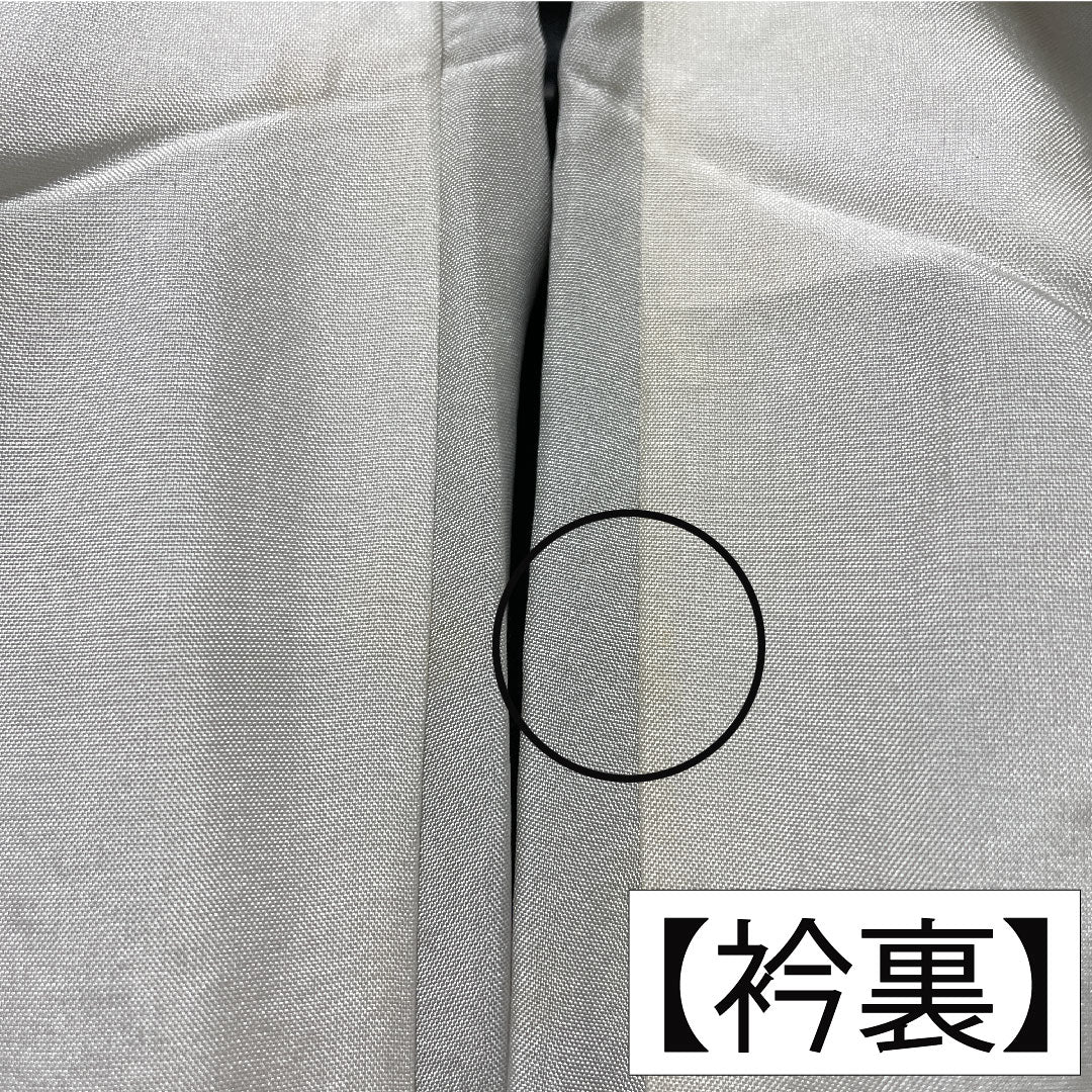 色無地 正絹 身丈157cm 裄丈64cm 柳茶色（やなぎちゃいろ） 一つ紋 蔦 袷 Sランク 緑系 1114001592319