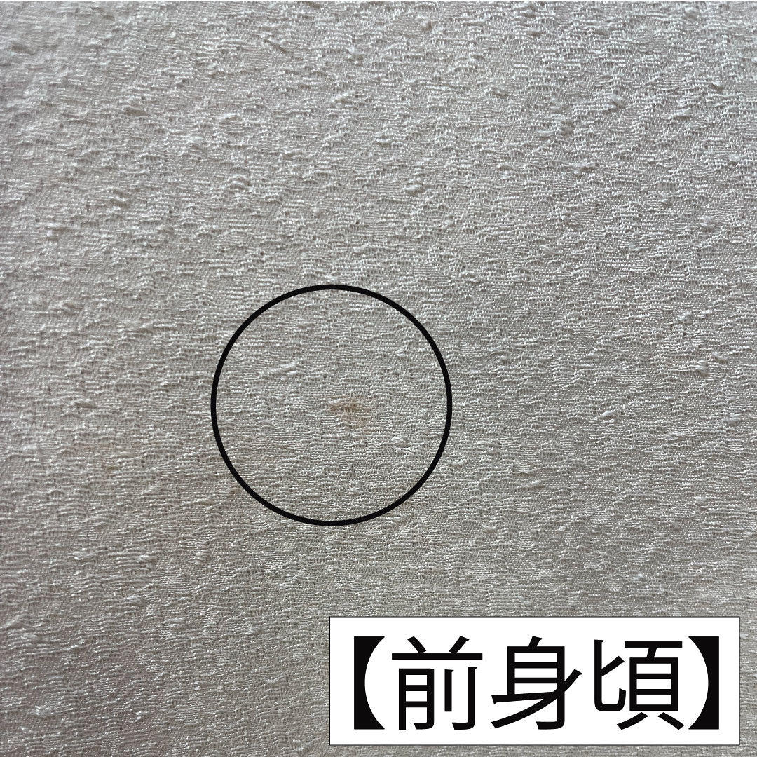 色無地 ポリエステル 身丈170.5cm 裄丈65cm 生成り色（きなりいろ） 洗える着物 一つ紋 五三桐 袷 Aランク ベージュ系 1114001263625