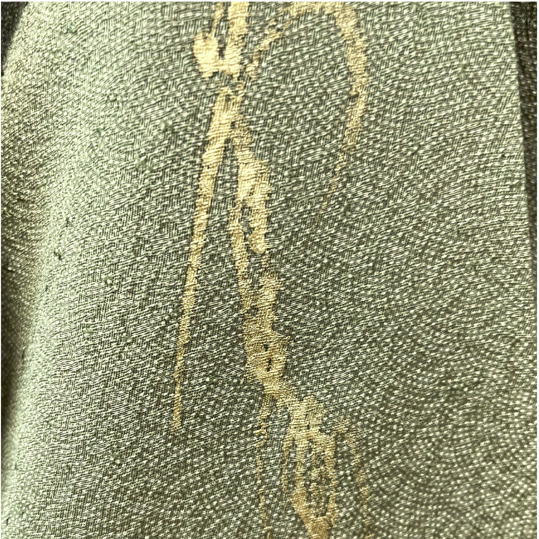 Komon Length 153.5cm Sleeve length 62cm Awase Rikyu color Edo komon Artist's work Shark Pure silk A rank Green 1115003443219