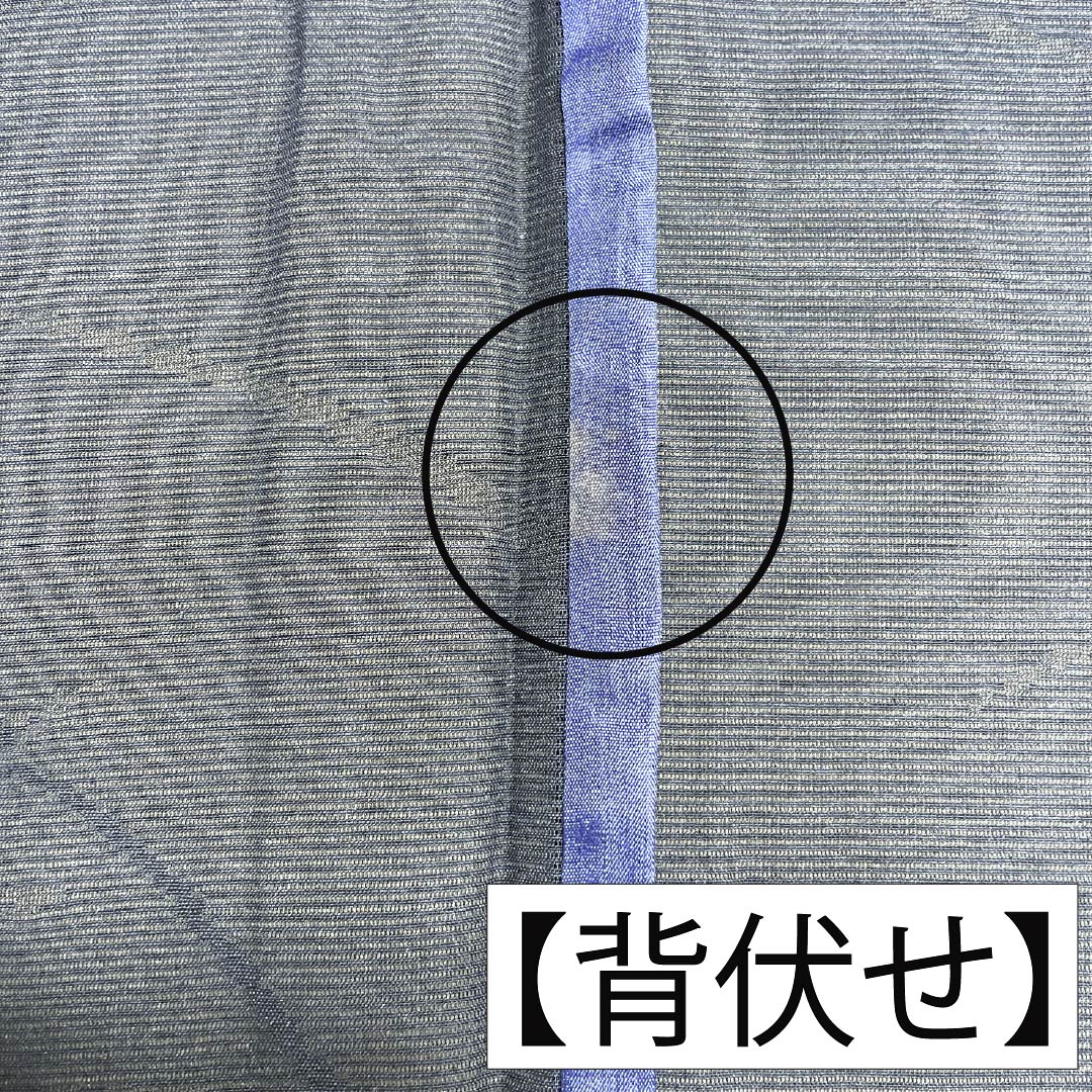 夏物 正絹 色無地 Aランク 身丈159.5cm 裄丈64.5cm 濃紺色（のうこんいろ） 草花模様 紋紗 紗 紺系 1132003723318