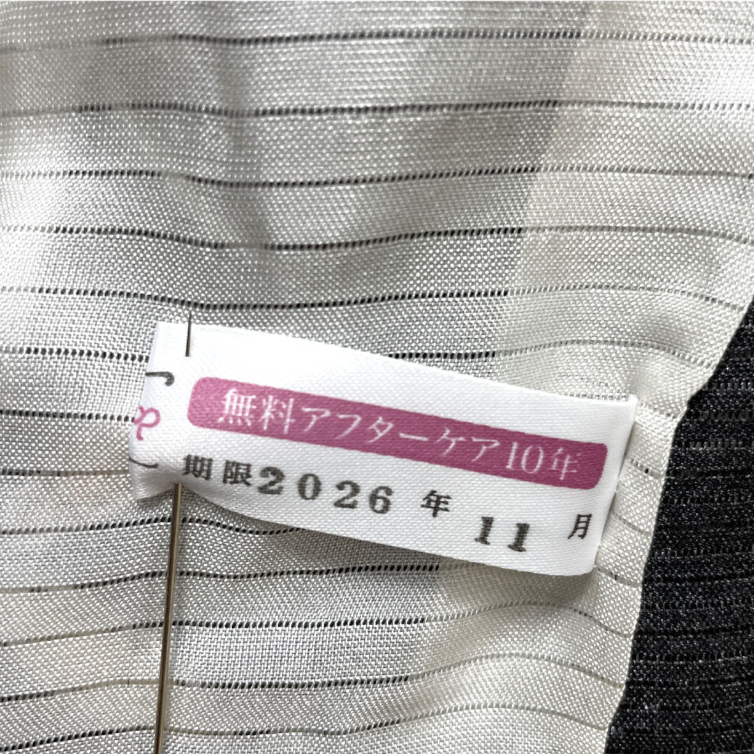 Summer item, pure silk, small pattern, length 157.5cm, sleeve length 65cm, Shippo, silk, S rank, black, 1132001522310