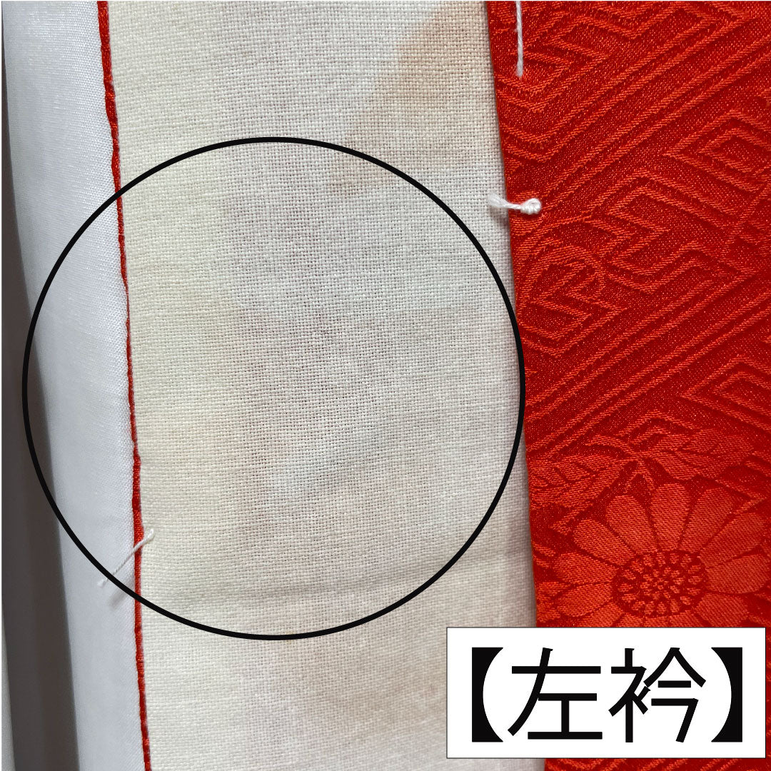 訪問着 ポリエステル 袷 身丈159cm 裄丈63cm 桜色（さくらいろ） 洗える着物 扇 半衿付き Sランク ピンク系 1112004382313