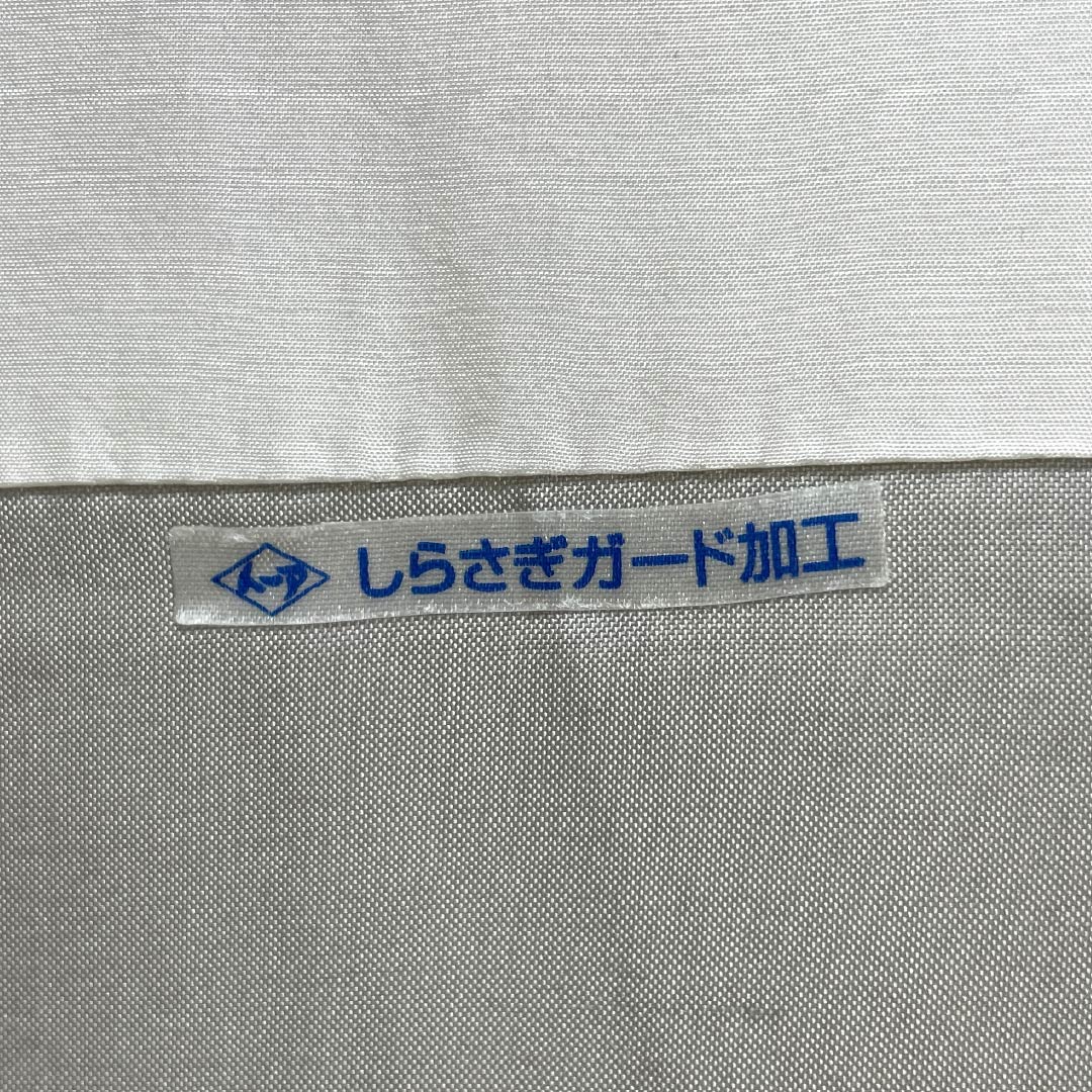 訪問着 正絹 Bランク 袷 身丈161.5cm 裄丈63.5cm 灰白色（かいはくしょく） 牛首紬 抽象模様 純一郎 作家物 しつけ糸付き グレー系 1112006994422
