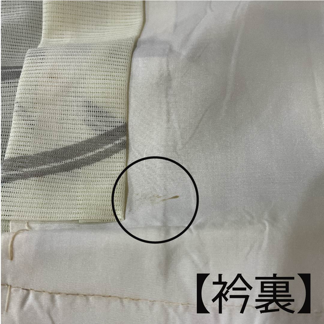 夏物 ポリエステル 訪問着 身丈160cm 裄丈65cm 白百合色（しらゆりいろ）露芝 花模様 絽 Aランク クリーム系 1132000083415