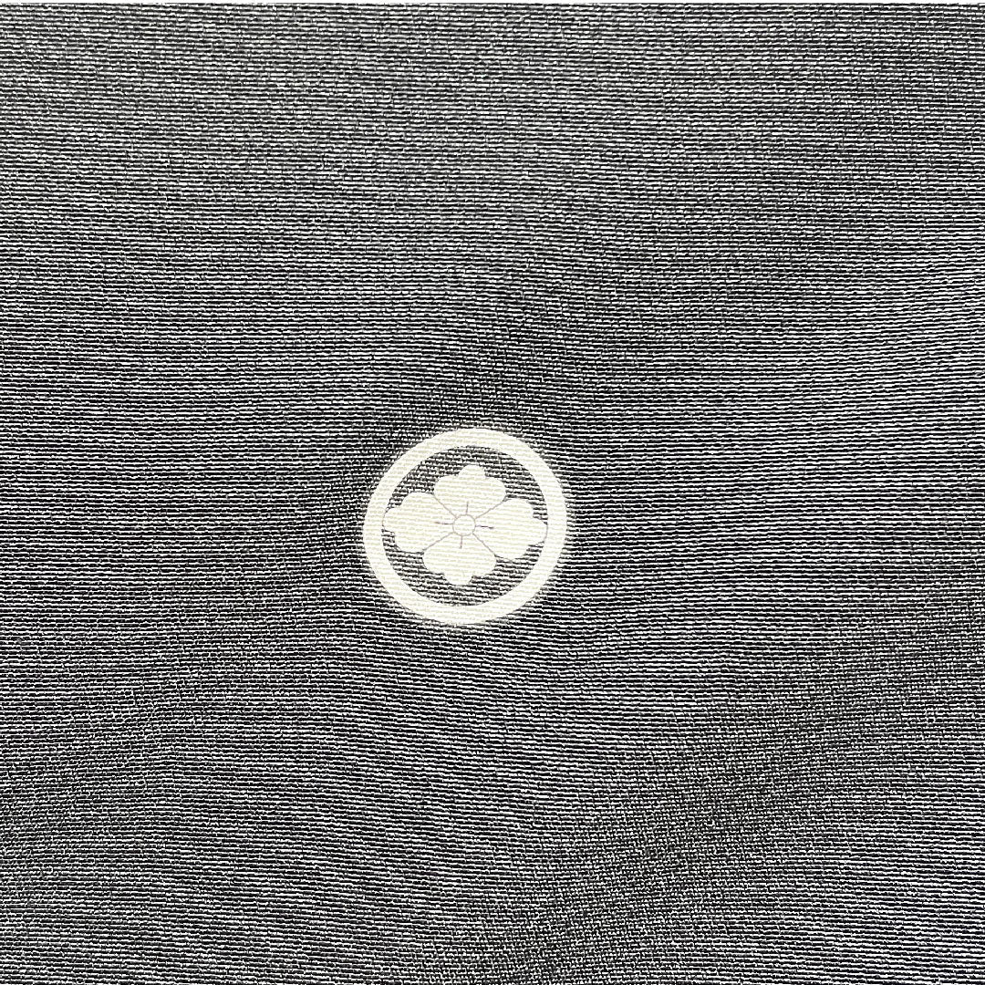 Black formal kimono, length 168.5cm, sleeve length 62cm, lined, by artist Chaya Tsuji, floral pattern, circle with diamond pattern, pure silk, A rank, five crests, black, 1111000473510