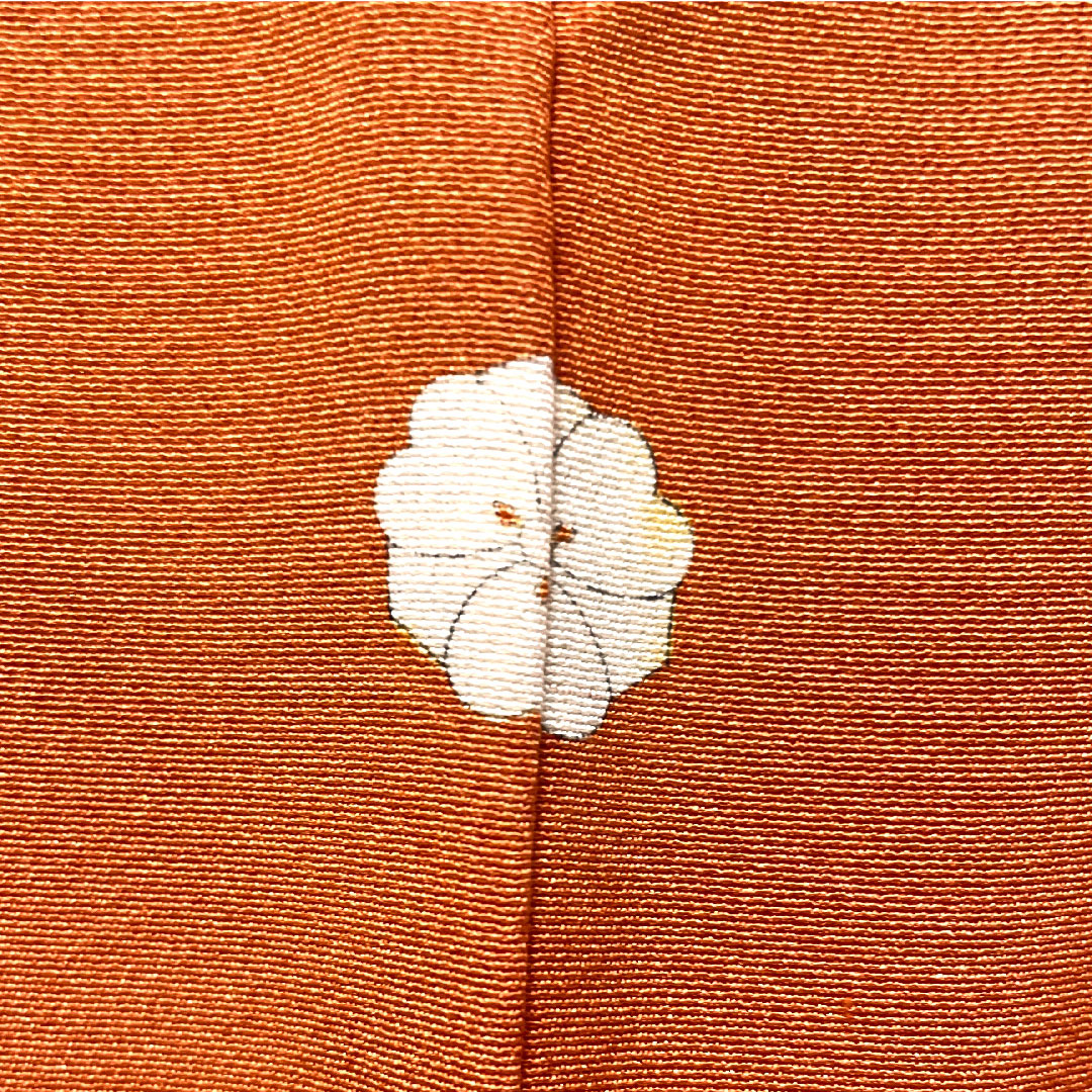 Colored Tomesode, pure silk, length 159.5cm, sleeve length 63cm, lined, red-orange, Kyoto Yuzen, historical figures and landscapes, one crest, sword and katabami, S rank, orange, 1111001422326