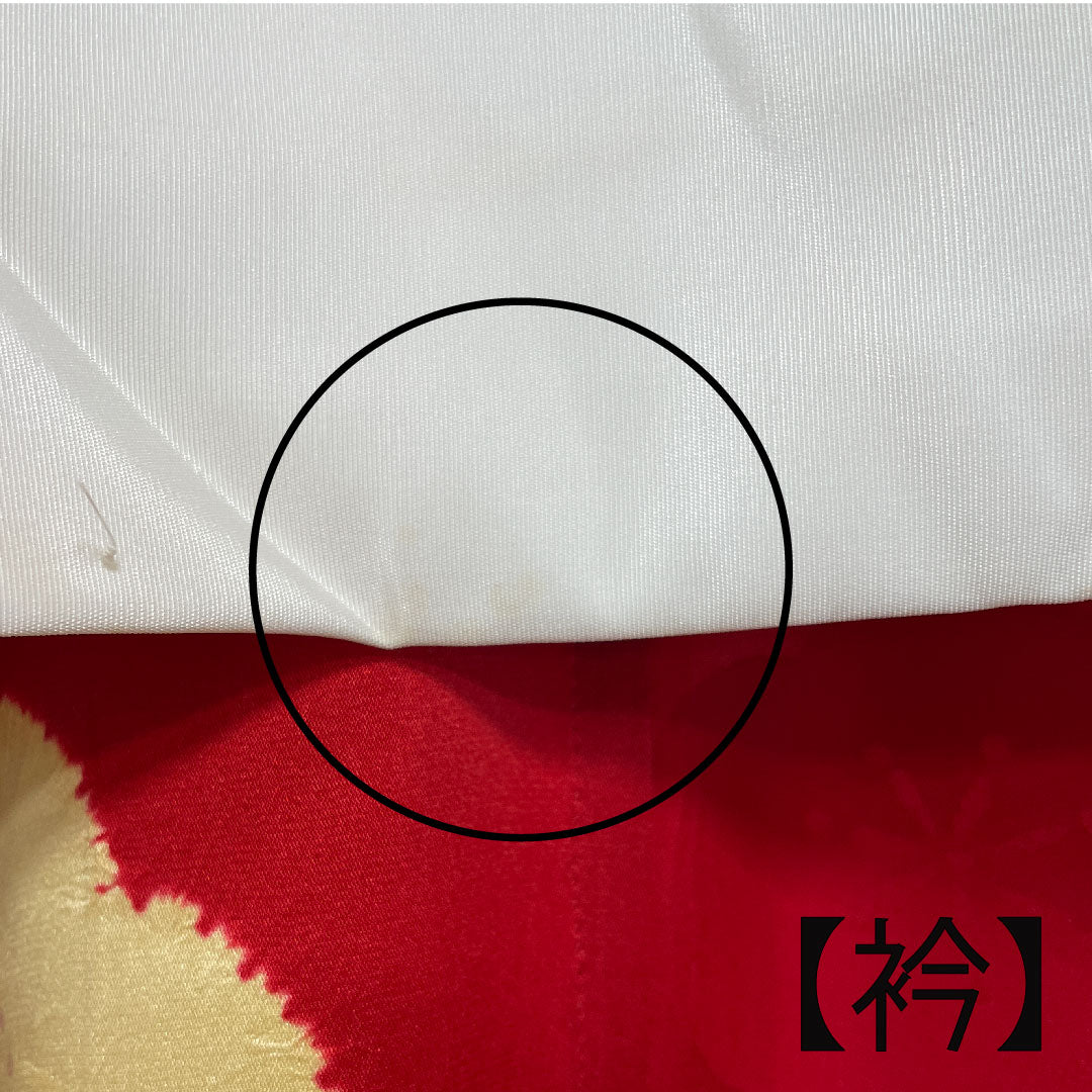 Long undergarment, pure silk, length 120cm, sleeve length 67.5cm, single layer, old red color, for long-sleeved kimono, plum, A rank, red, 1129000293112