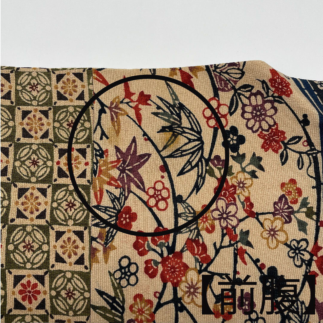 Nagoya obi, stencil-dyed obi, auspicious pattern, obi length 361cm, pure silk, B rank, full length, casual, gradation, 1124002594399, Nagoya style