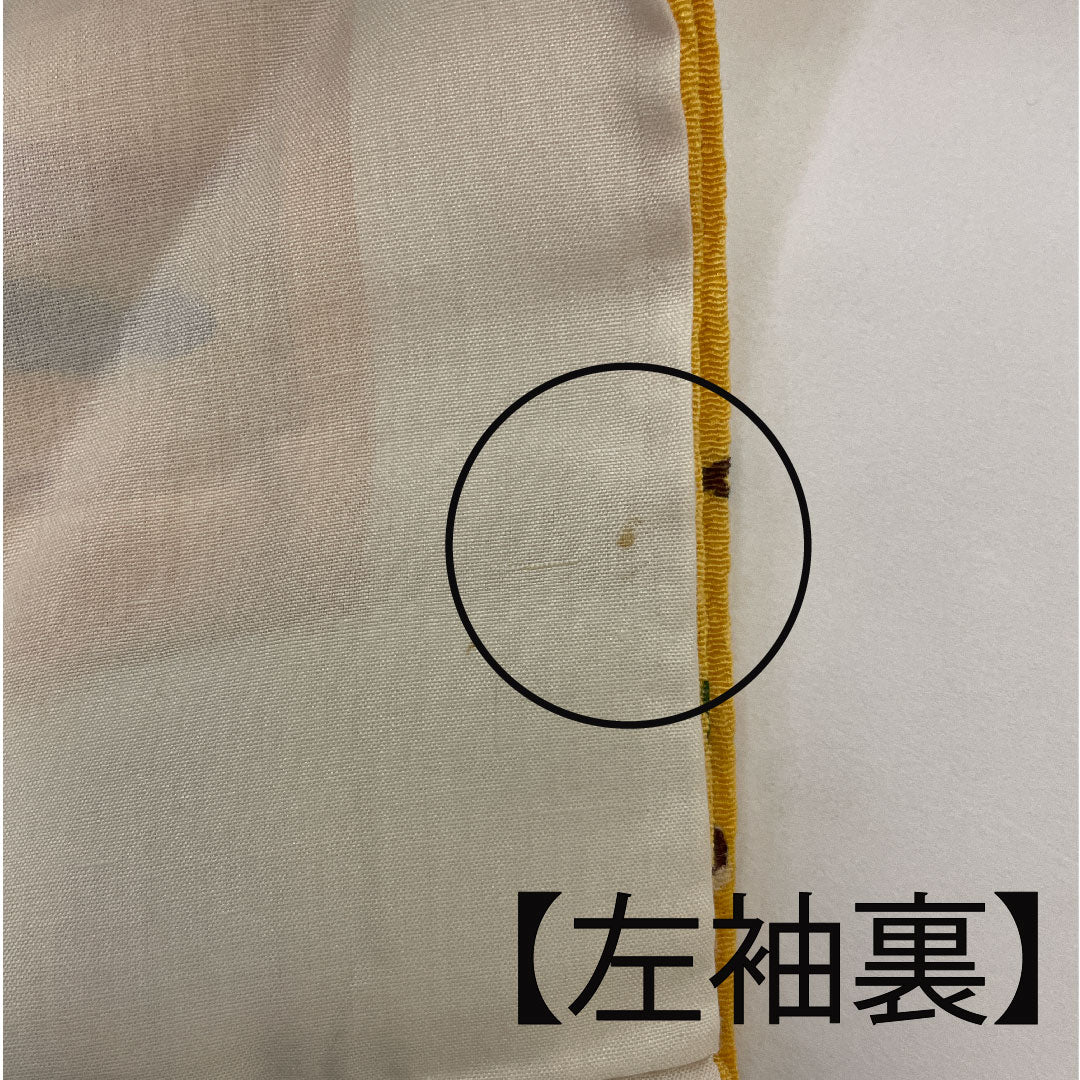 小紋 身丈156.5cm 裄丈64cm 袷  紅型  正絹 Aランク 黄系 1115002033323
