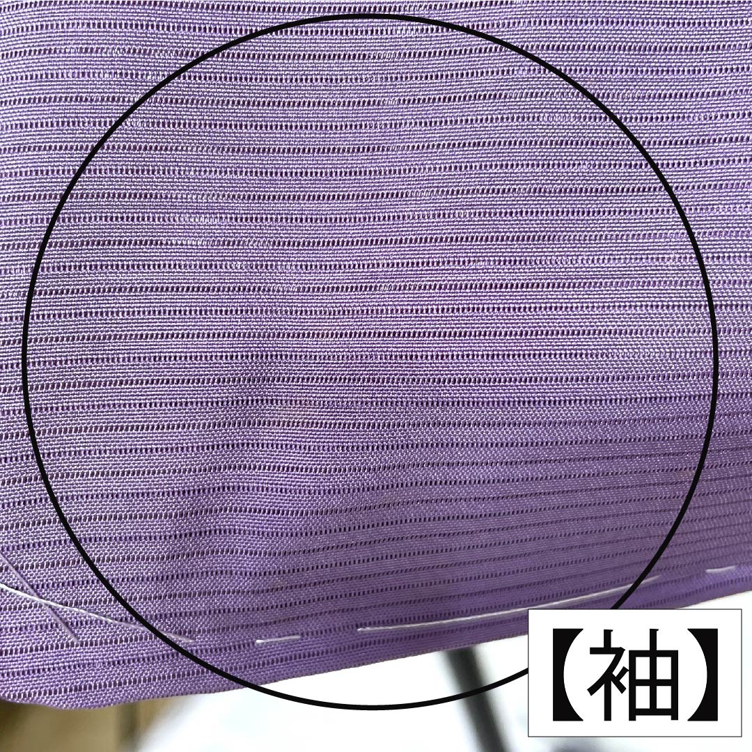 夏物 正絹 色無地 Aランク 身丈154.5cm 裄丈63.5cm 葵色（あおいいろ） 素無地 一つ紋 木瓜 絽 紫系 1132004823220