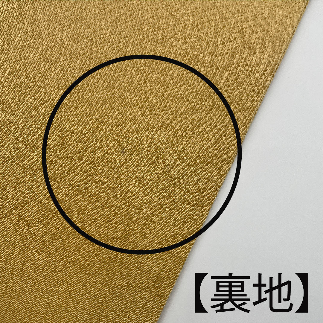 Nagoya obi, Kyoto Bingata dyed obi, crepe, auspicious pattern, obi length 360.5cm, pure silk, A rank, point pattern, casual, yellow, 1124001983323, Nagoya style