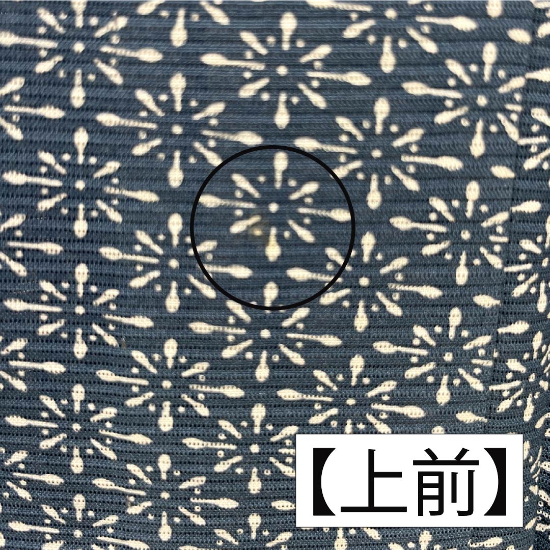 夏物 正絹 小紋 身丈152.5cm 裄丈65.5cm 藍鉄色（あいてついろ） 江戸小紋 型染 抽象模様 絽 Bランク 青系 1132002774217