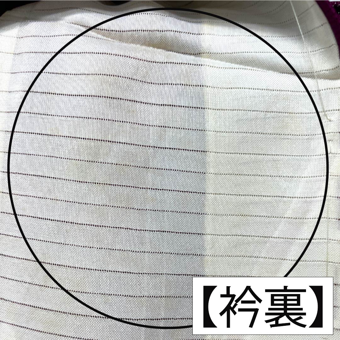 Summer Polyester Komon A Rank Length 162cm Sleeve Length 63.5cm Tsubosumire-iro (violet) Block Pattern Washable Kimono Ro Purple Series 1132003343420