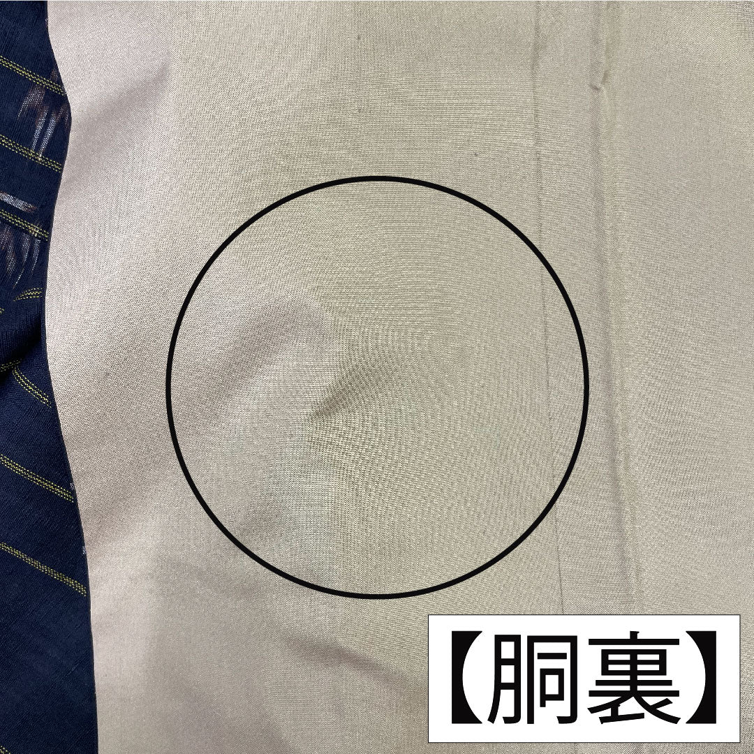 紬 正絹 身丈156.5cm 裄丈63cm 黒鼠色（くろねずいろ） 久米島紬 重要無形文化財 Bランク 袷 茶系 1116003504314