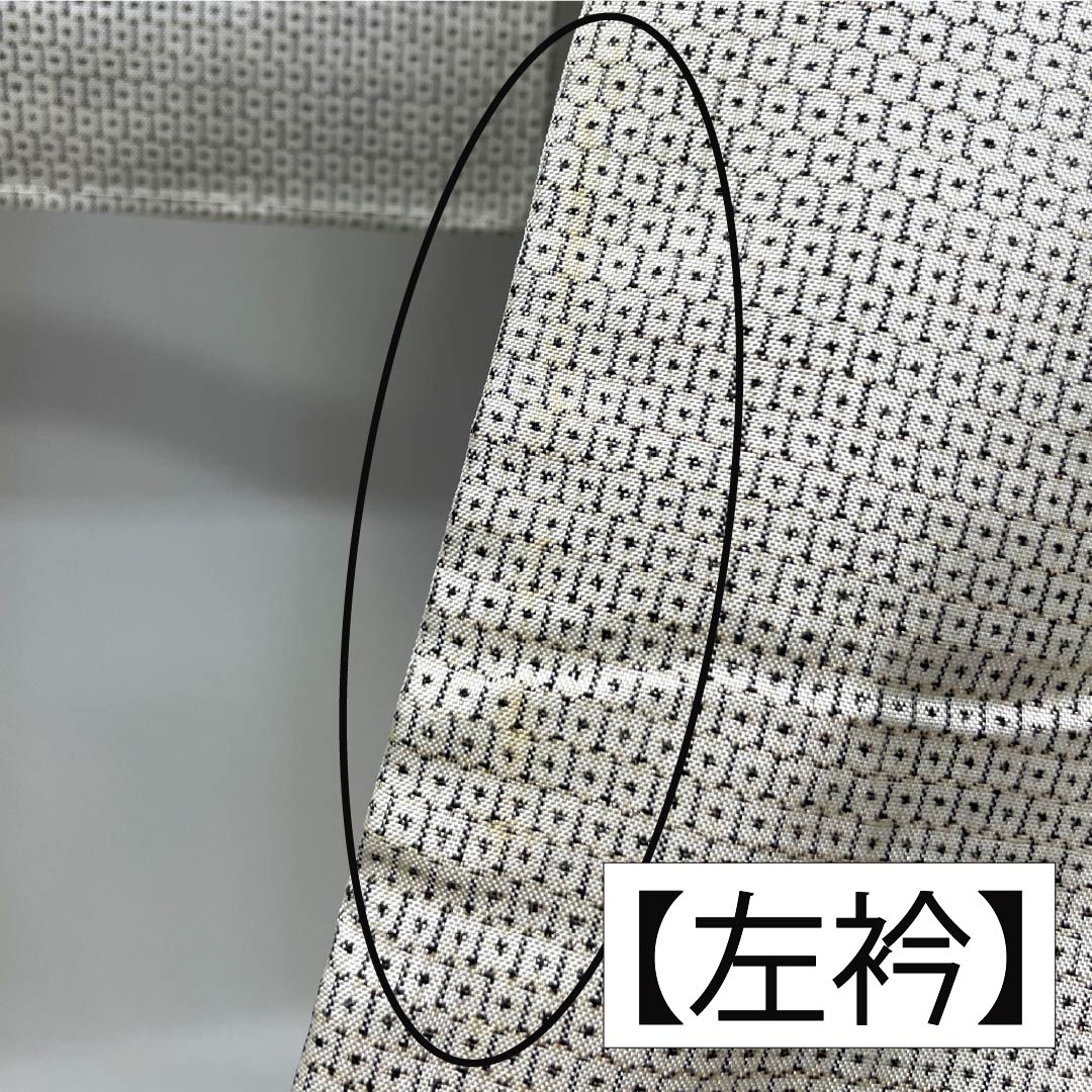 Visiting Kimono, Pure Silk, A-Rank, Lined, Length 152cm, Sleeve Length 62cm, Off-White (Kinari-Iro), White Oshima Silk, 100 Tortoise Shell Pattern, Stitched Crest, Round with Different Hawk Feathers, Classic Pattern, White, Product Number: 1112006173211