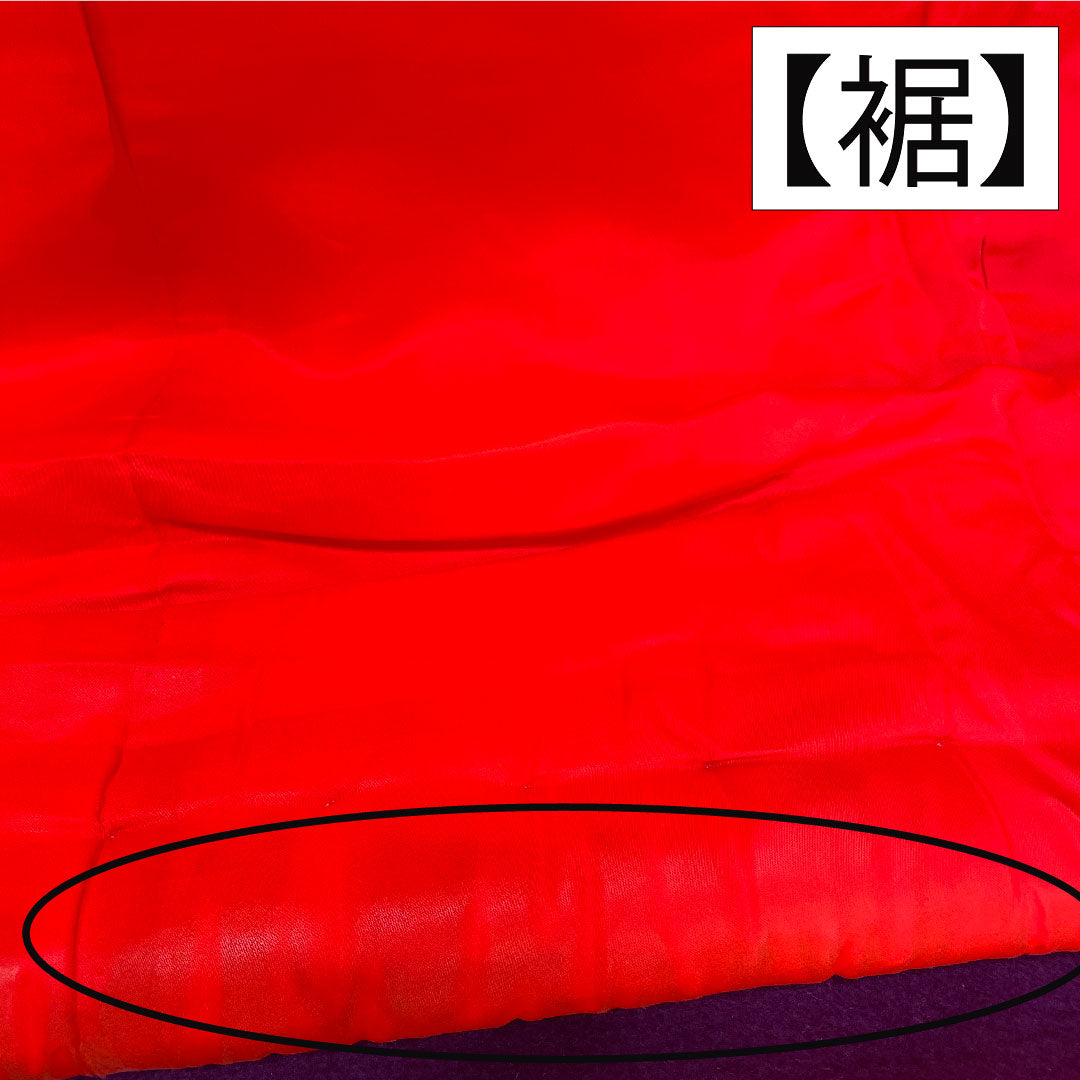 色打掛 正絹 身丈190cm 裄丈69cm 土耳古赤色（とるこあかいろ） 唐織 吉祥文様 Aランク 袷 赤系 1110000823912