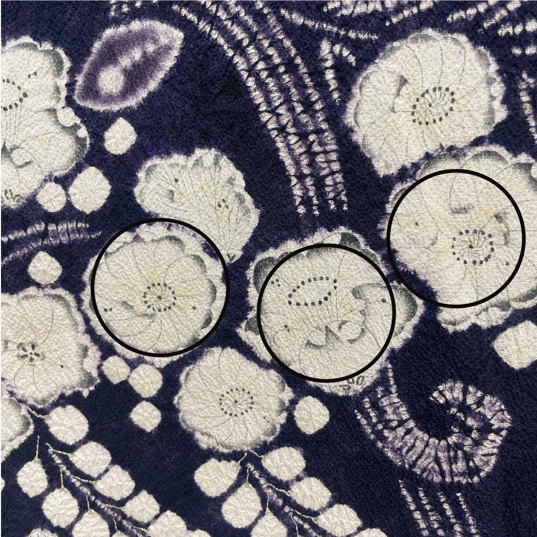 Homongi, pure silk, lined, length 158cm, sleeve length 67cm, blue-brown, Tsujigahana, partially dyed, A rank, navy blue, 1112005163318