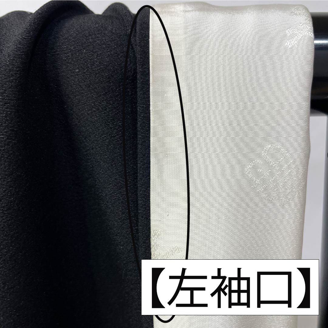 Black formal kimono (tomesode) made of pure silk, S rank, length 158cm, sleeve length 65.5cm, lined, with Suzhou embroidery featuring five crests, including auspicious motifs of quince, pheasant, pine, and plum blossoms. Product code: 1111001782310