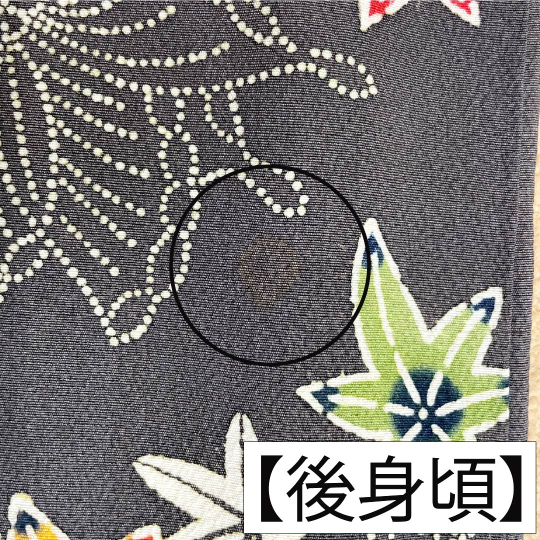 小紋 正絹 Sランク 身丈154cm 裄丈64cm 袷 薄黒色（うすぐろいろ） 京紅型 半衿付き 蝶 花 グレー系 1115007742222