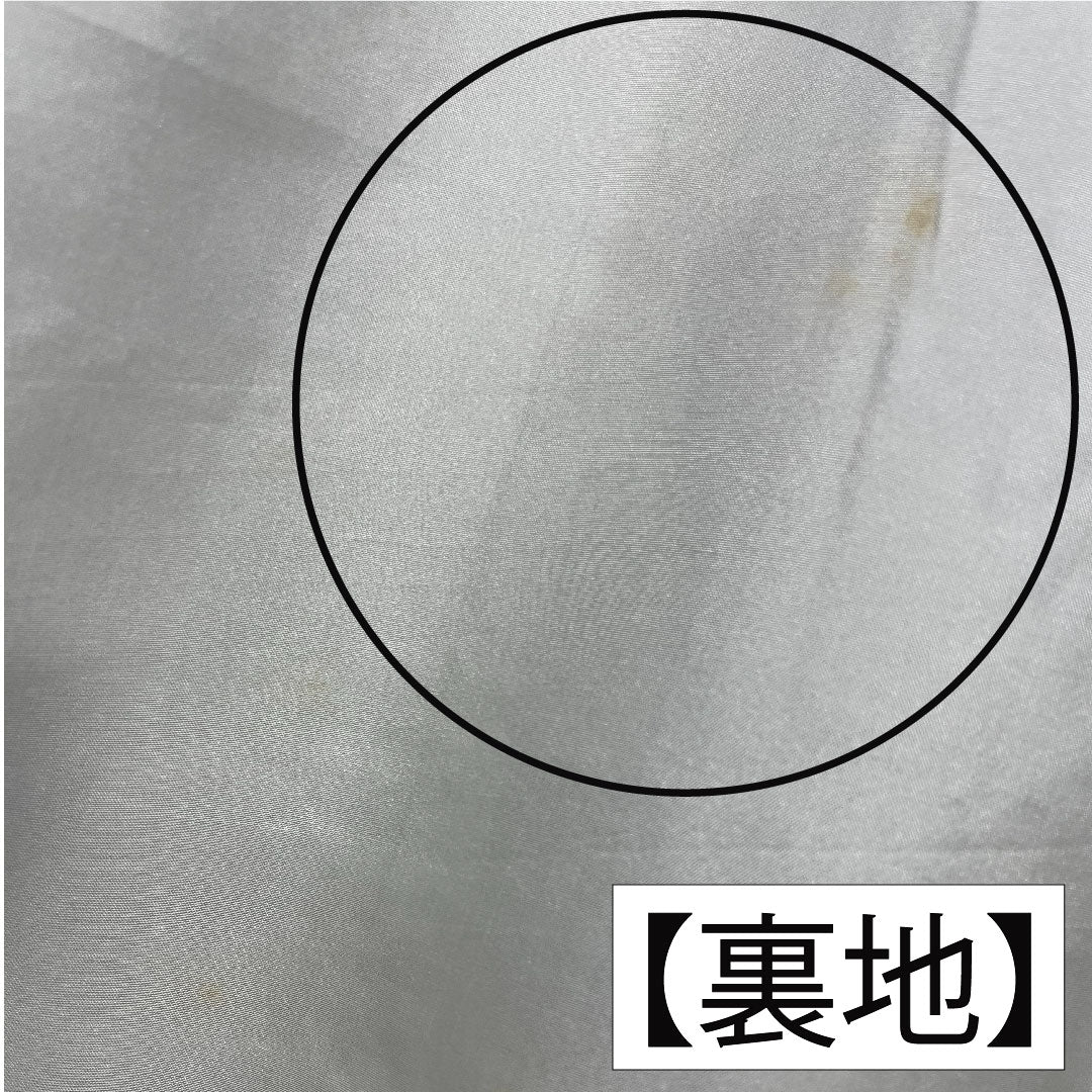 Silk pongee, Length 170.5cm, Sleeve length 67.5cm, Oshima pongee, 7 marks, Floral pattern, With basting thread, A rank, Lined, Brown, 1116003753614