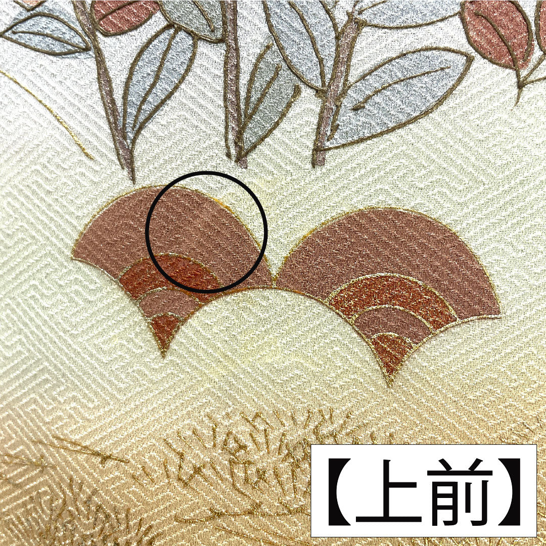 訪問着 正絹 袷 身丈161.5cm 裄丈65.5cm 薄紅梅色（うすこうばいいろ） 京友禅 吉祥文様 Bランク ピンク系 1112006004413