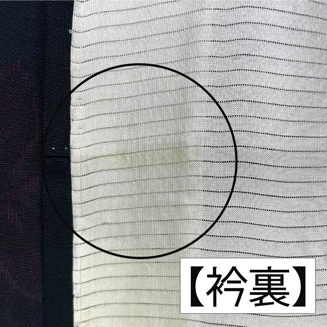 夏物 正絹 お召 Bランク 身丈158.5cm 裄丈65.5cm 草花模様 パールトーン加工 紗 黒系 1132004314310