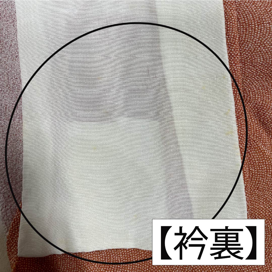 A-Rank Pure Silk Komon (Small-Wear) - Length 157.5cm, Sleeve Length 63cm - Single-Layer Kimono - Hisameiro (Faded Scarlet) - Edo Komon (Small-Wear) - Shark Skin Pattern - Five-Three Paulownia Pattern - Orange-Based Crest - Product Code: 1115007223326