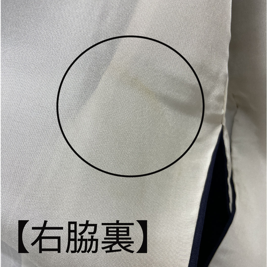 訪問着 袷 身丈150cm 裄丈59.5cm 四季の花 正絹 Aランク 紺系 1112001083118