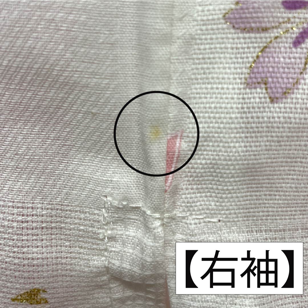 Cotton Yukata, Length 165.5cm, Sleeve Length 65cm, A Rank, Single Layer, Pink/Light Crimson (Asabe Niiro) with Cherry Blossom and Glitter Design, Product Number: 1118006123513