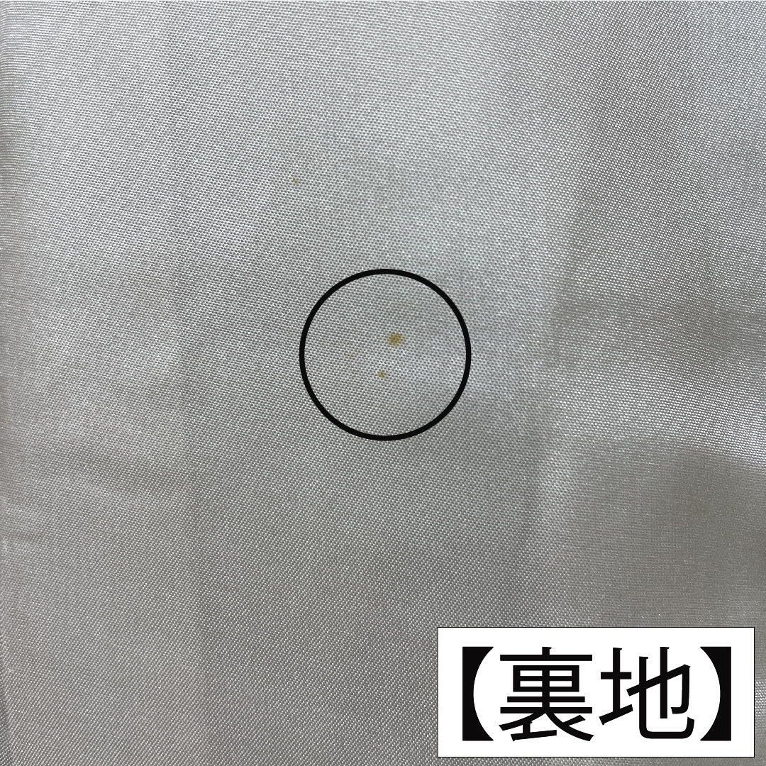訪問着 正絹 袷 身丈155.5cm 裄丈67.5cm 唐金色（からかねいろ） 京友禅 ちりめん地 草花模様 Aランク 緑系 1112005953319