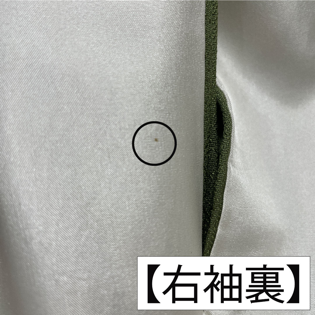 Plain color, pure silk, length 164.5cm, sleeve length 65cm, green robe embroidery, one crest, swallowtail butterfly, lined, S rank, green, 1114002012419
