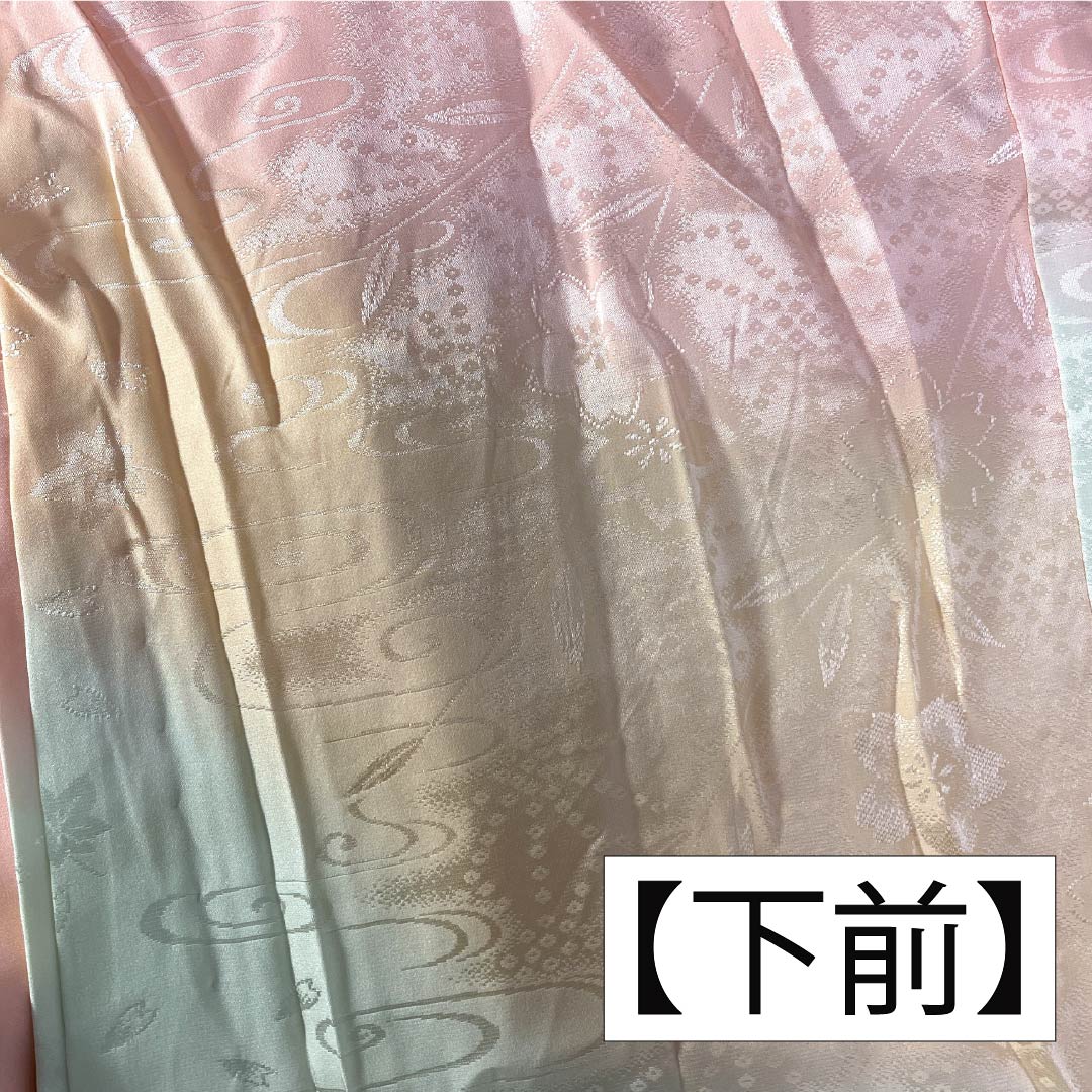 長襦袢 正絹 Aランク 身丈128.5cm 裄丈64cm 単衣 ぼかし染 吉祥文様 グラデーション系 1129000743399