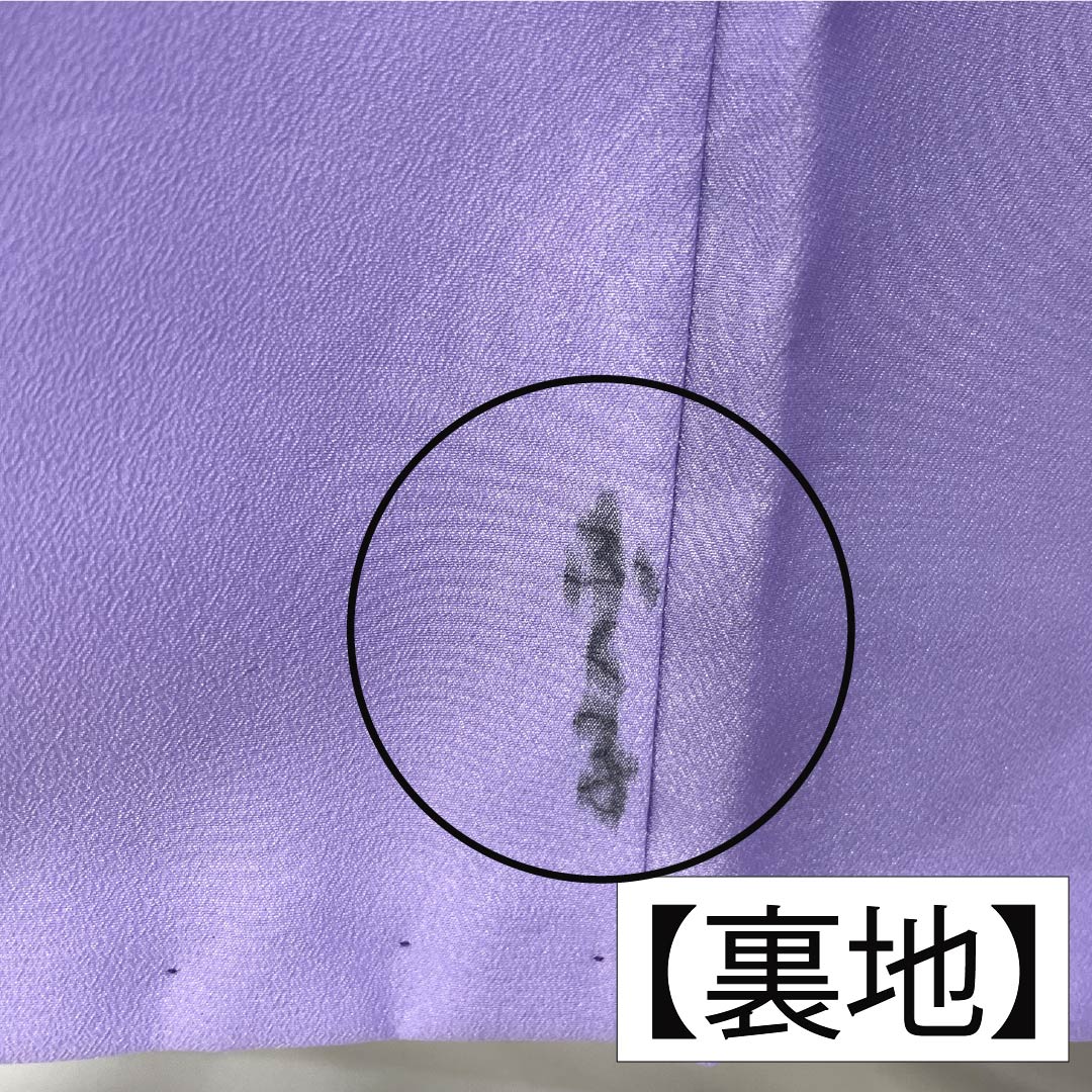 訪問着 ポリエステル Aランク 胴抜き 身丈157.5cm 裄丈65.5cm 菫色（すみれいろ） 金彩加工 風景模様 紫系 1112006393320