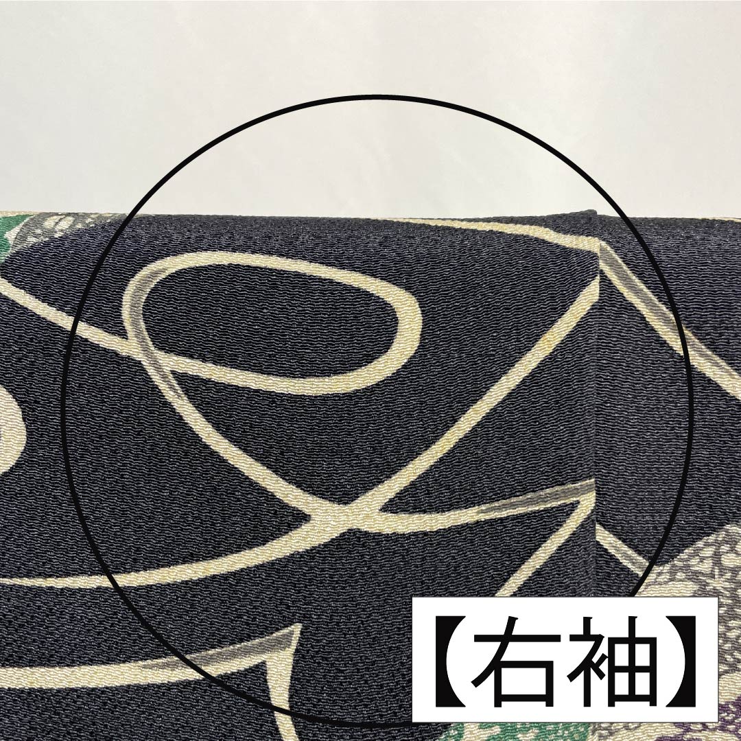 訪問着 正絹 Bランク 袷 身丈157cm 裄丈65cm 燻銀色（いぶしぎんいろ） 江戸紅型 五味桂子 作家物 グレー系 1112007054322