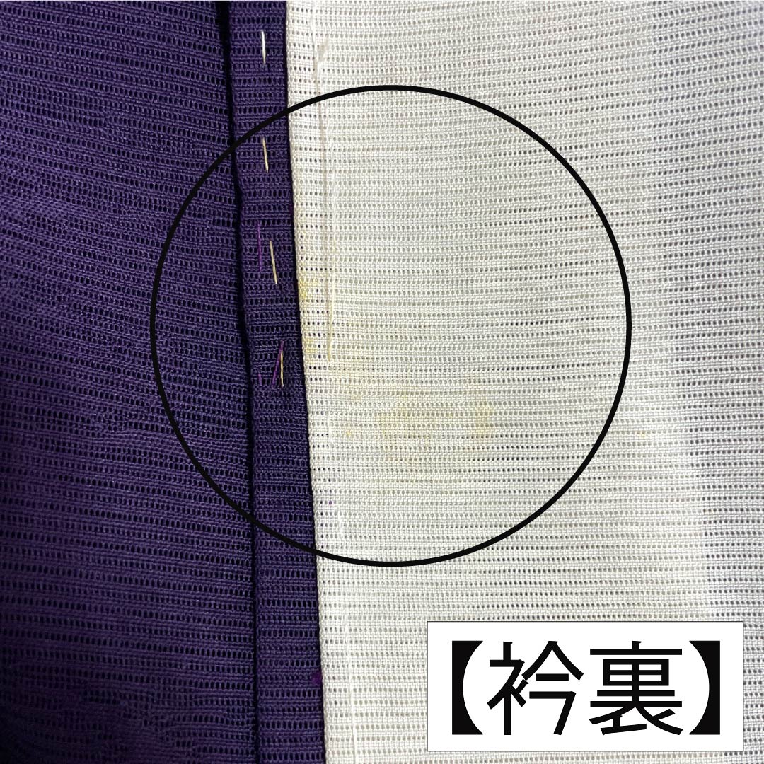 夏物 正絹 色無地 Aランク 身丈158cm 裄丈65cm 茄子紺色（なすこんいろ） 流水 紅葉 絽 紫系 1132004523320