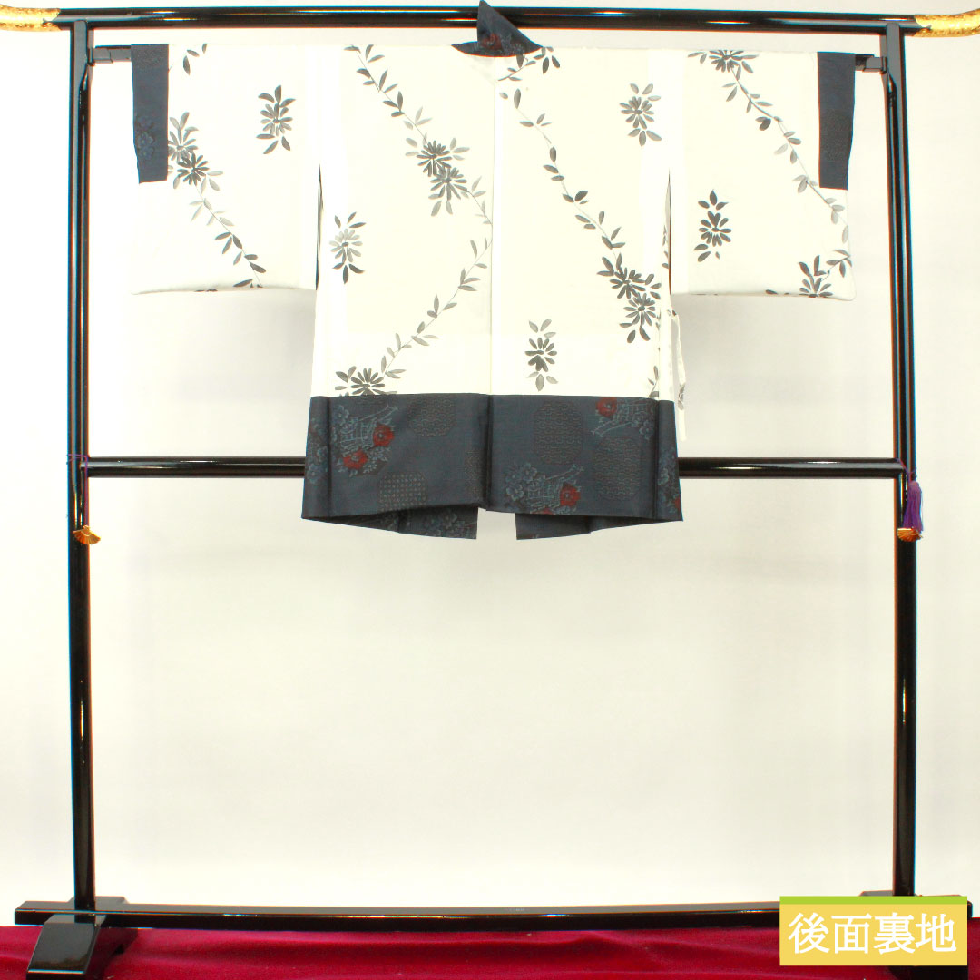 Oshima Tsumugi silk Length 157cm Sleeve length 64.5cm Ensemble S rank Awase Navy 1116003242318