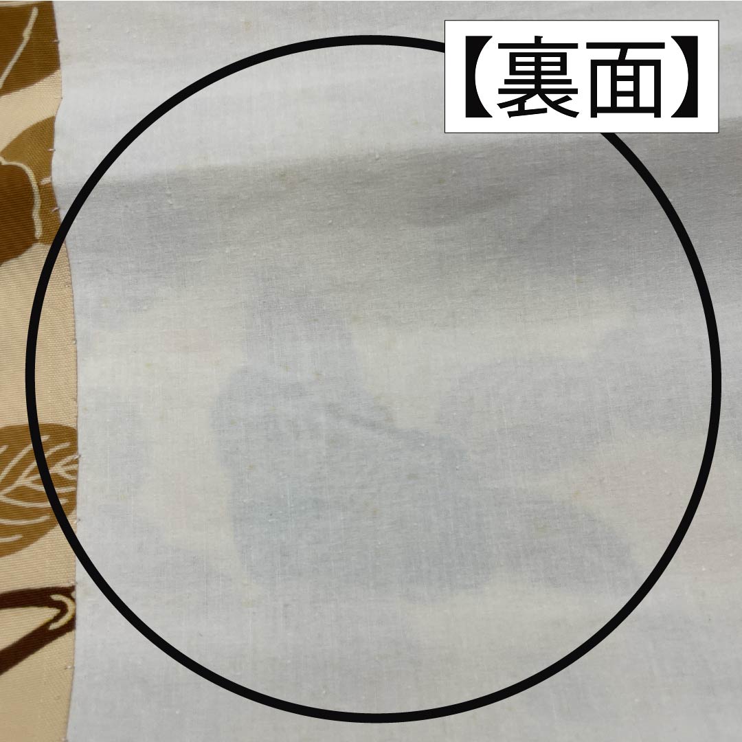 名古屋帯 正絹 Bランク 東京白茶色（とうきょうしらちゃいろ） 塩瀬 椿 京紅型 帯丈368cm 全通 カジュアル クリーム系 1124009224315 開き仕立て