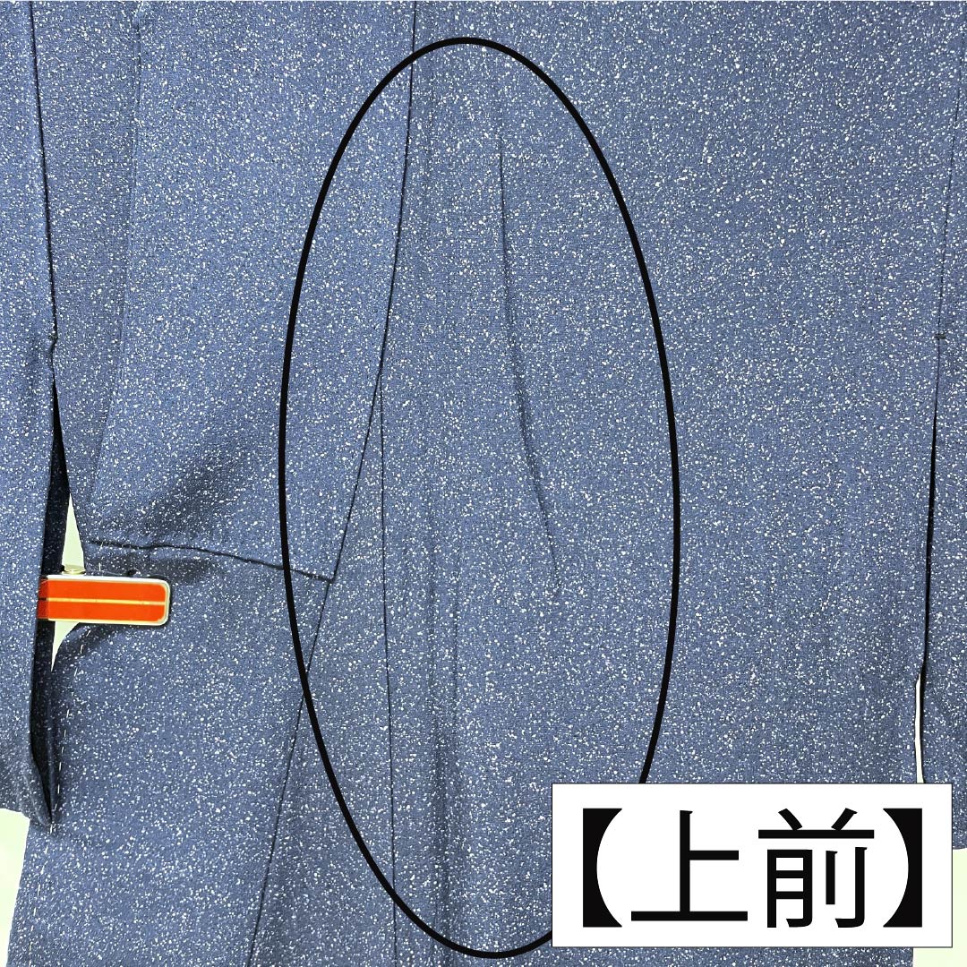Komon (small pattern) silk S rank, length 150.5cm, sleeve length 65cm, single layer, navy blue (kon-iro) with one crest, ivy pattern, sewn-on dyeing, navy blue, product number 1115007002118