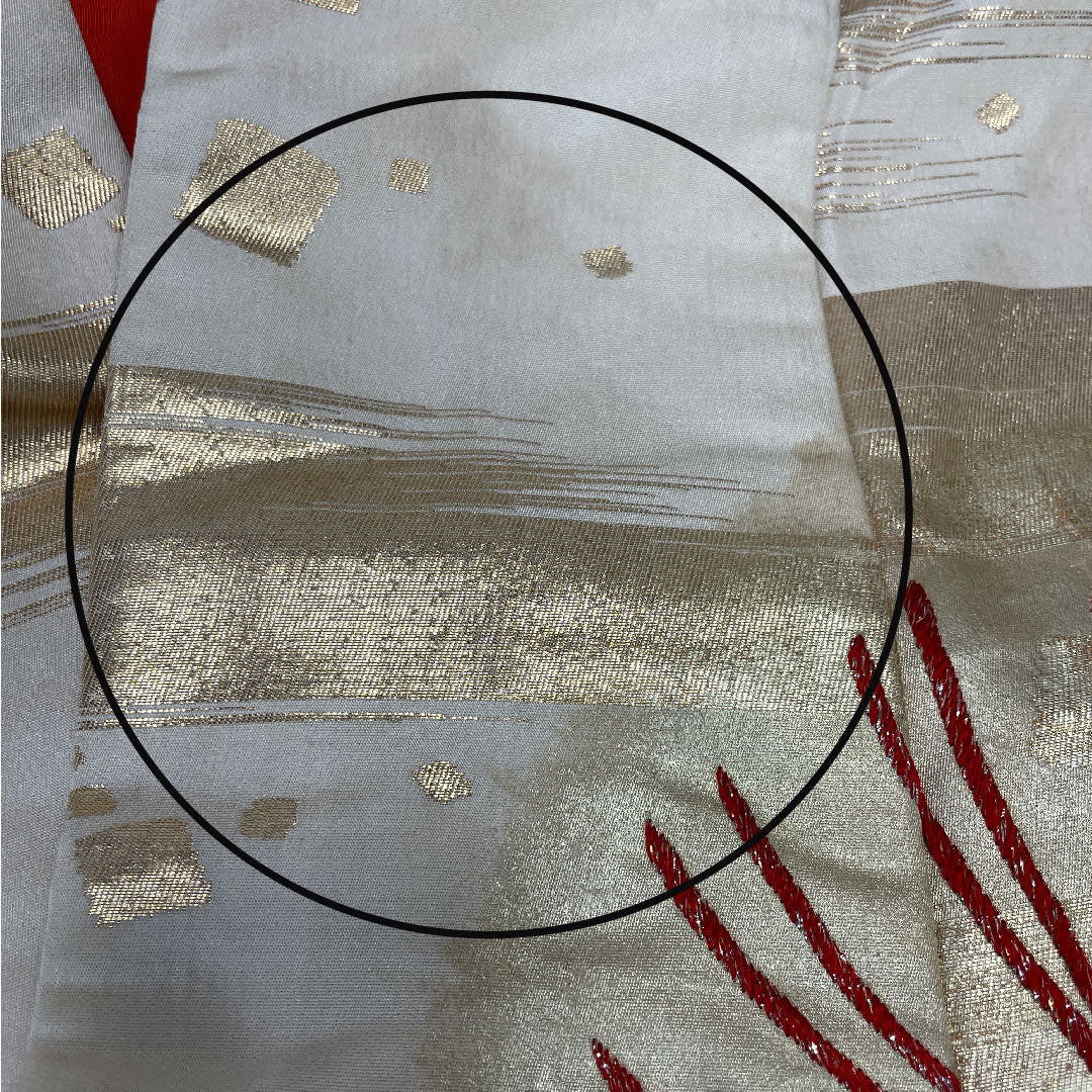 色打掛 身丈184cm  千總 大丸 千歳契松文 金駒刺繡 正絹 Bランク 袷 クリーム系 1110000604915