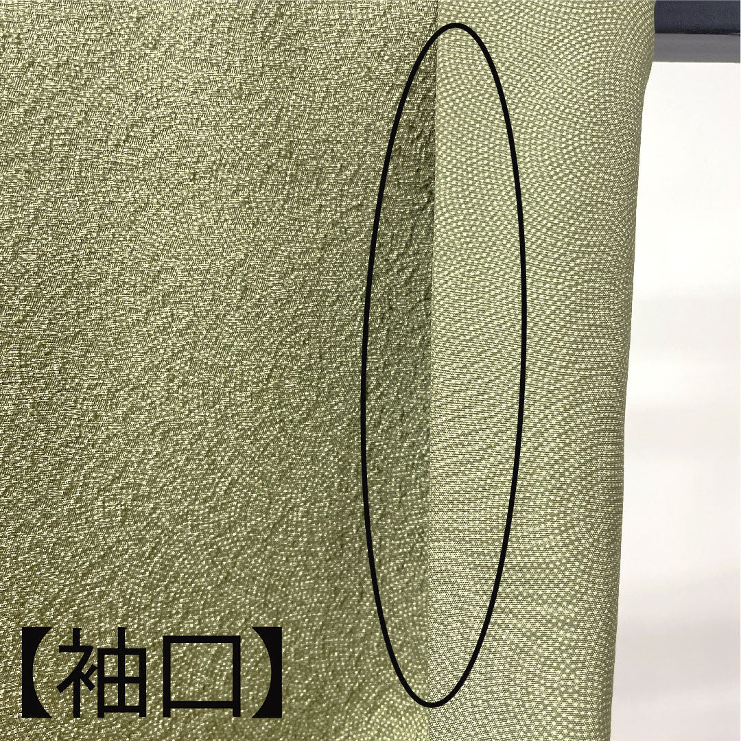 Komon Length 153.5cm Sleeve length 62cm Awase Rikyu color Edo komon Artist's work Shark Pure silk A rank Green 1115003443219