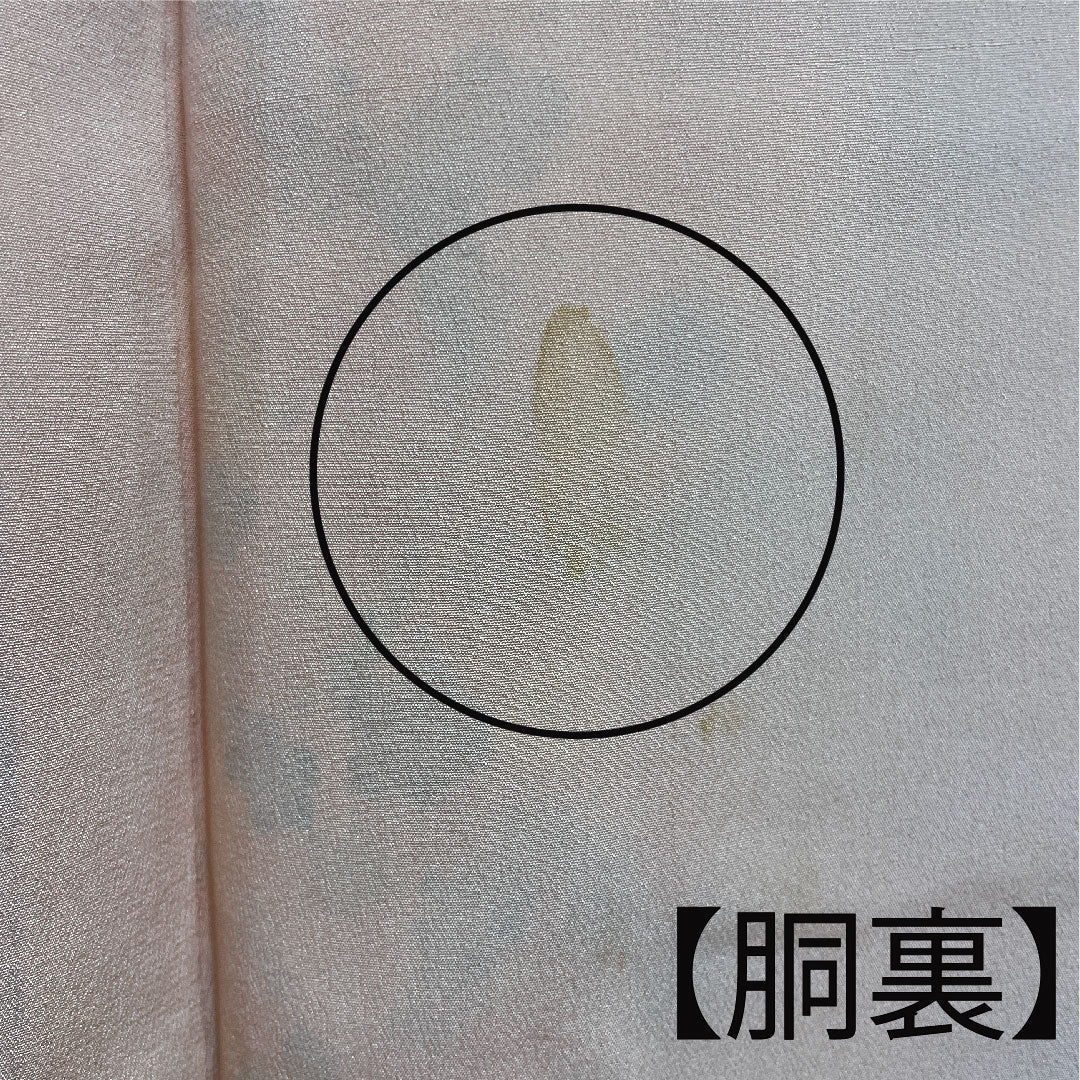 小紋 身丈158cm 裄丈65.5cm 袷  中紅色 型染 草花模様  正絹 Aランク ピンク系 1115002373313