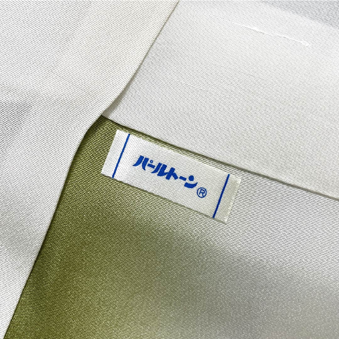 Visiting Kimono, Pure Silk, Grade A, Lined, Length 155cm, Sleeve Length 58.5cm, Back Leaf Color (Ura-iro), Mother-of-Pearl Inlay and Gold Finish, Auspicious Motifs, Tango Chirimen, Hatcho Mizu-yori, Green, Product Number: 1112007423319
