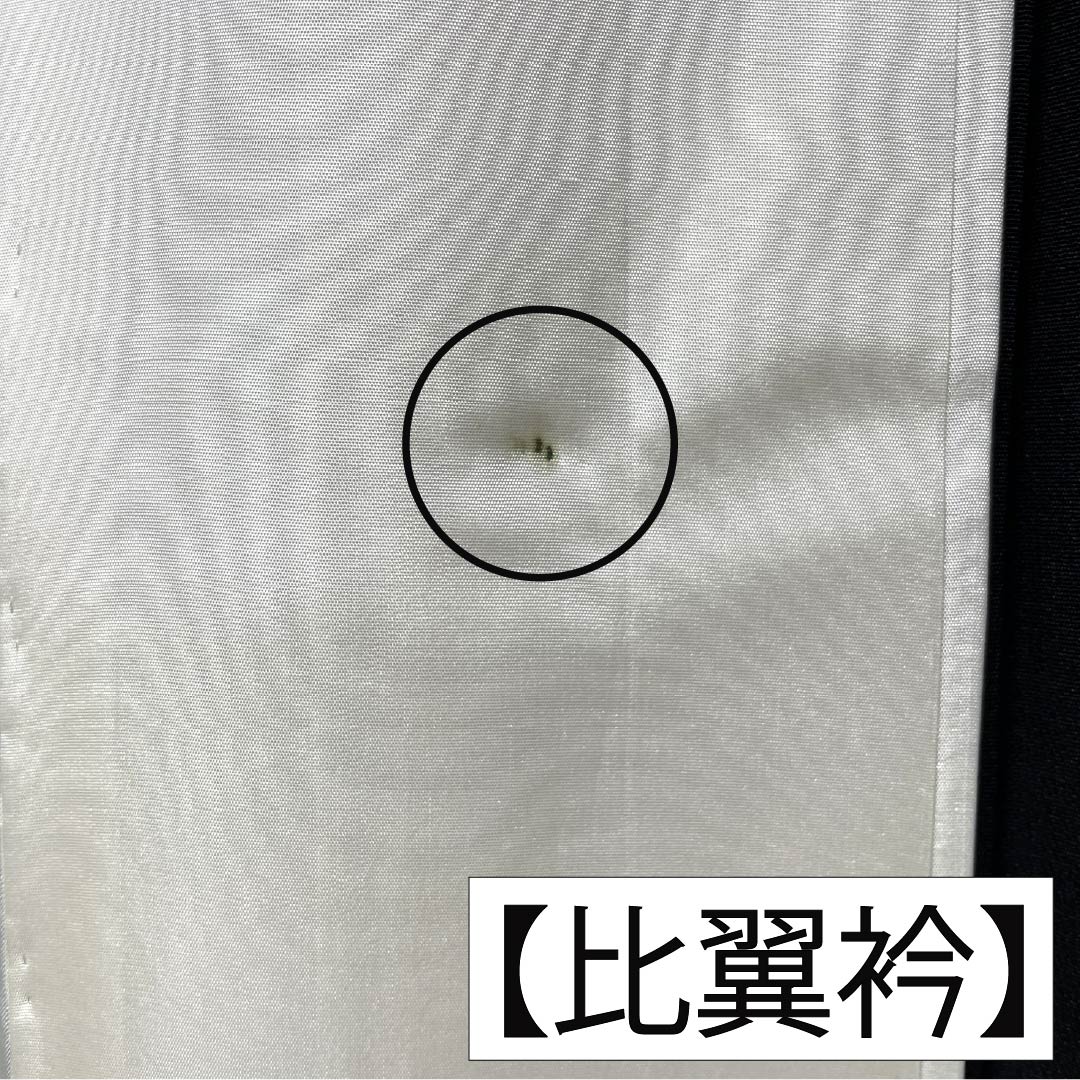 Black Tomesode (Japanese Kimono) - Pure Silk, Grade A, Length 167cm, Sleeve Length 67.5cm, Lined, Kyoto Yuzen, Five Crests, Chūin Gosan Paulownia, Crane, Pine, Hagi, Wave, Five Crests, Black, 1111002053510